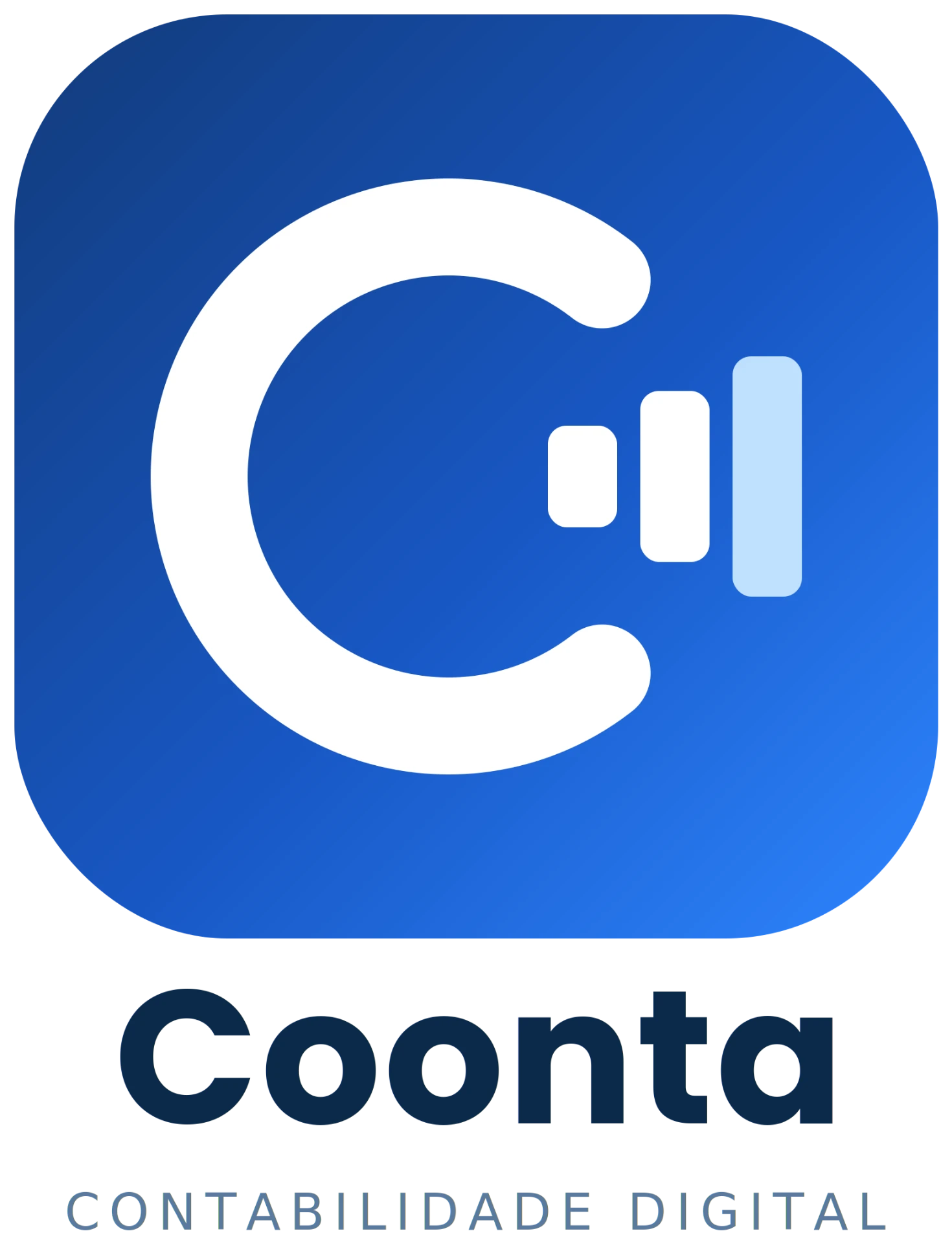 Logotipo vertical da Coonta · Contabilidade Digital